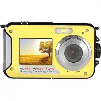 Andoer Amkov Doble Pantalla LCD 2,7 HD 24MP 16 x Zoom Digital 1080P 30FPS Anti-sacuda Cámara Digital Videocámara Impermeable