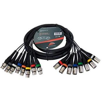MANGUERA MULTIPAR 8 XLR MACHO A 8 XLR HEMBRA 3M