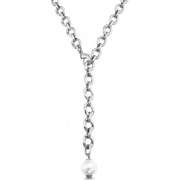 Joy of Living Necklace - Sterling Silver Plated Pearl Pendant by UNOde50