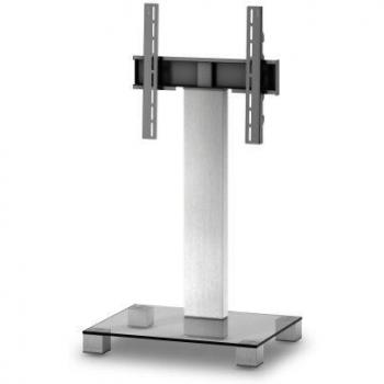 Elbe PL- 2511-C-INX - Mueble soporte para TV vertical, 65 x 89 x 50 cm, color cristal y plata