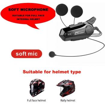 Auriculares Intercomunicadores Inalámbricos para Casco de Moto, Bluetooth 5.0, Altavoz Manos Libres