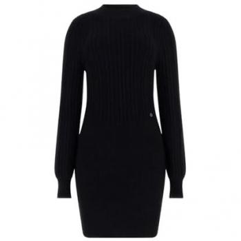 Guess Cable Knit Sweater Mini Dress - Short Dress, Female, Black, Size: S