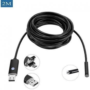 Gendax 2 In 1 OTG Micro USB Impermeable Endoscopio, 8mm Boroscopio de Inspección Cámara Con 6LED,2.0MP HD Cámara para Android OTG/UVC Dispositivos,sistema de windows