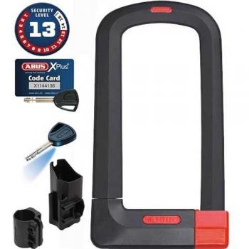 ABUS uGrip Plus 501 L=225 mm w=95 ø13 negro para bicicleta cerraduras