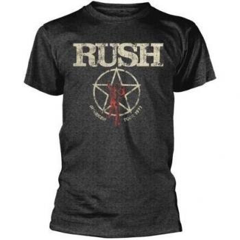 Camiseta Rush Unisex Adulto American Tour 1977 Negra Tamaño S