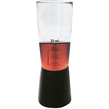 Vin Bouquet FIK 145 - Medidor Ajustable, Negro y Transparente, Jigger, Vaso Medidor Cocktail, Vaso Medidor Cocktail