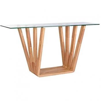 Consola DKD Home Decor Cristal Marrón Transparente Nogal (145 x 45 x 75 cm)