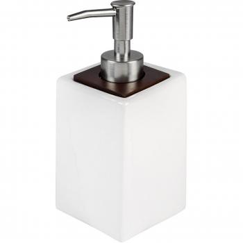 BATHSTAGE B-WOOD - Dosificador, 18 x 8 x 8 cm, color blanco