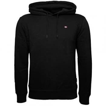 Napapijri Men's Black Balis Hoodie - Size S, Regular Fit Cotton Sweatshirt