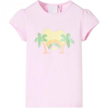Camiseta infantil rosa claro 128
