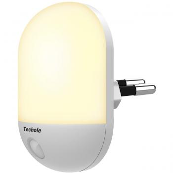 Luz Nocturna Infantil, Techole Lámpara Nocturna con Sensor Activo Luz Quitamiedos Infantil con Enchufe Pared, Lamparas Infantiles para Habitación Bebé Niños, Dormitorio, Sala, Garaje, Baño, Pasillos, Cocina