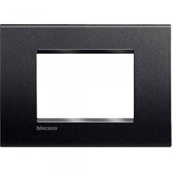 Placa Cuadrada Livinglight Antracita 3 Módulos BTICINO LNA4803AR