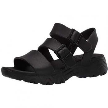 Skechers D'lites 2.0, Sandalias de Punta Descubierta Mujer, Negro