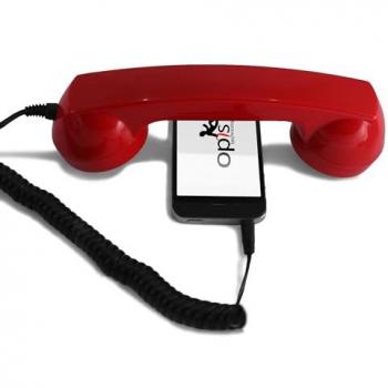 Auricular Retro Estilo 60s para iPhone - Receptor de Teléfono con Reducción de Rayos - Rojo