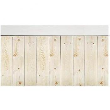 Decowood - Cabecero para Cama Dormitorio, Crooked Forest con Lamas Combinadas, Madera de Pino Natural y Blanco - 200 x 80 cm