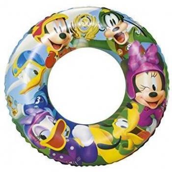 BESTWAY 91004 - Flotador Hinchable Infantil Mickey and the Roadster Racers 56 cm Diseño Multicolor Para Niños y Niñas de + 3 Años Con Válvula para Inflado Fácil