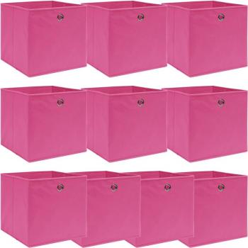 Cajas de almacenaje 10 uds tela rosa 32x32x32 cm