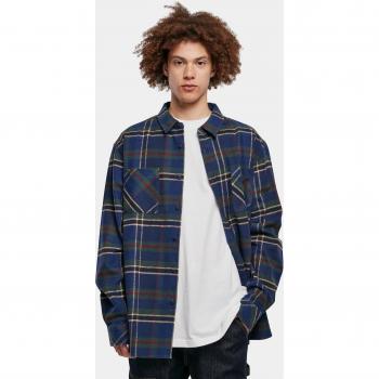Urban Classics Dark Blue/Bottle Green Checked Mountain Shirt for Men - Size L