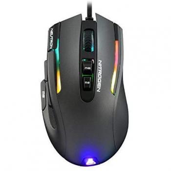 THE G-LAB Kult Nitrogen Neutron Mouse Gaming de Alta Precisión - 7200 dpi Sensor óptico, RGB, 9 Botones Programables, Ultraligero, Ideal para MOBA / FPS - Compatible con PC/PS5/Xbox One - Negro
