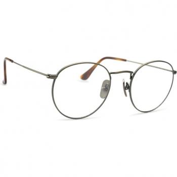 Ray-Ban Round Titanium 0RX8247V 1223 50 Men's Eyeglasses Grey Size 50 - Blue Light Block Available