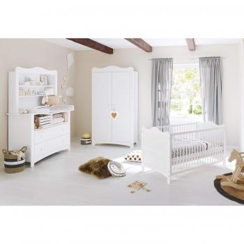 Set de Habitación Infantil Florentina Extra Ancha con Estantería y Cambiador 3 Piezas