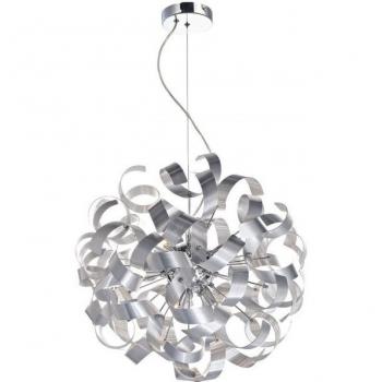 Lámpara colgante Rawley de aluminio cepillado y cromo pulido 9 luces G9