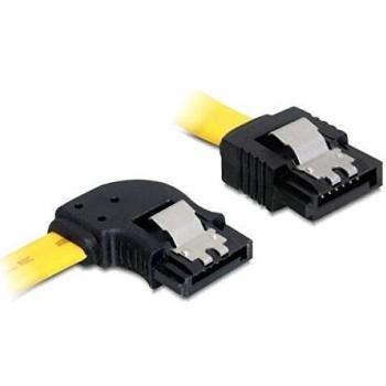 Cable SATA 0.3m M/M Amarillo 6 Gb/s con Clip de Metal