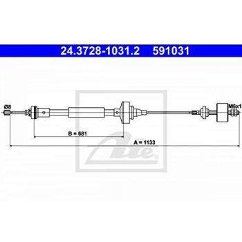 Cable de embrague ATE para Dacia Logan y Sandero, modelo 24.3728-1031.2