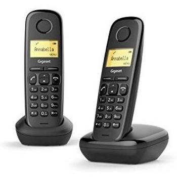 Gigaset A170 Duo Analog/DECT telephone Negro Identificador de llamadas - Teléfono