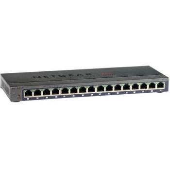 Netgear GS116E-200PES - Smart Switch Gestionable de 16 Puertos Gigabit, Negro
