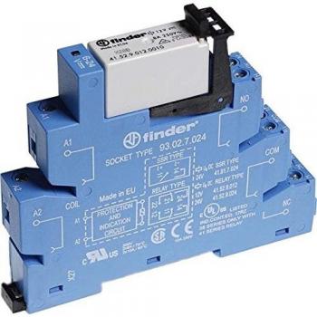 Finder 38.52.7.024.0050 - Switching relay DC 24V 8A, Coupling relay with 2 changeover contacts, sensitive to 24 V DC, Crossbar switch with 2 change-overs,