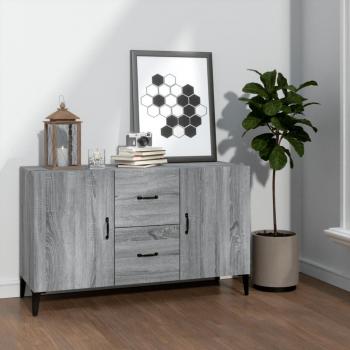 Aparador de madera de ingeniería 100x36x60 cm, Mueble de Almacenaje de Salón, Buffet para salón Moderno, Armario Auxiliar, Armario de Almacenamiento en color gris Sonoma