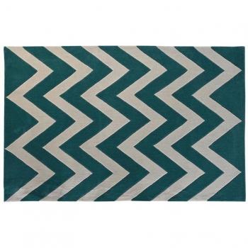 Alfombra de Poliéster Zig-zag Bicolor 120x180x2 cm con un Peso de 1800 gramos