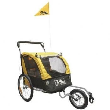 M-Wave 3 en 1 Remolque portaniños, Unisex Adulto, Amarillo, Talla única