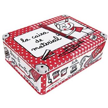 laroom Caja De Metal La Caixa Del MaterialRojo27x20x9 cm