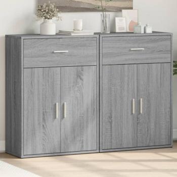 Aparador de madera multicapa gris Sonoma 60x30x84 cm