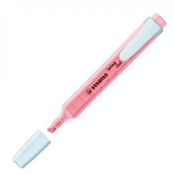 STABILO SWING COOL Pastel Marcador Fluorescente Rosa Cerezo en Flor - Punta Biselada - Trazo 1-4 mm - Tinta a Base de Agua - Pack de 10