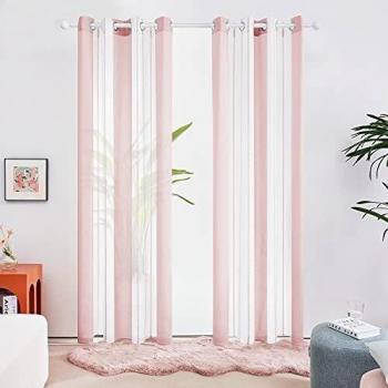 Deconovo Cortinas Dormitorio Salon Habitacion, Decorativas, de Diseño Moderno, con Ollaos, 140x229cm