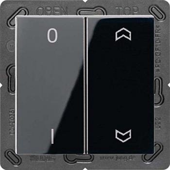 Pulsador 4 canales EnOcean para persiana O-I negro JUNG 0712151090