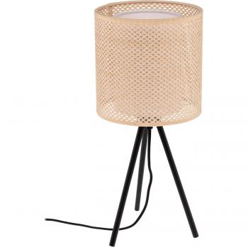 Lámpara de mesa Lindby Soula, tradicional, Ø 20 cm, color beige, material plástico, casquillo E27