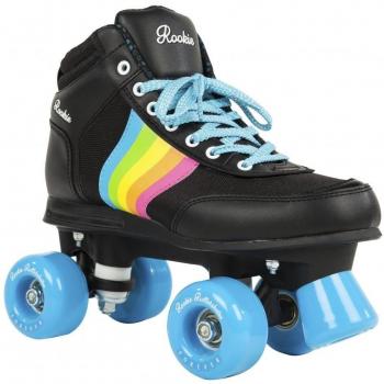 ROOKIE Forever Rainbow V2 Patines con 4 Ruedas, Unisex Niños, Negro / Multicolor, 38