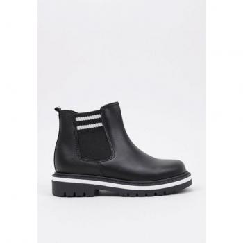 Bota Niña Pablosky 414510 Negro - Botín Plano Primavera/Verano 22, Talla 28