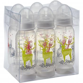 Beaba Bunny - Set 6 biberones media luna con asas, 240 ml, color blanco