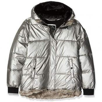 IKKS Doudoune Longue ARGENTEE Chaqueta, Plateado