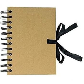 Álbum de Scrapbooking Artesanal A6 Beige con Espiral - 40 Hojas
