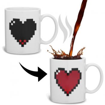 Incutex taza mágica calor cambio taza sensitiva al calor – Corazón