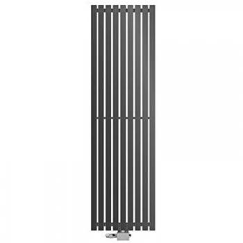 Radiador Vertical Ecd Germany Stella Antracita 480 x 1600 mm con Conexión Central y Termostato, Diseño Moderno para Baño
