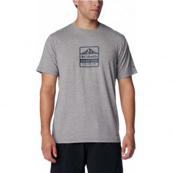 Camiseta de Manga Corta Columbia Kwick Hike™ con Diseño Gráfico para Hombre en Color Gris