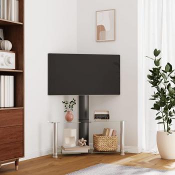 Soporte de TV Angular de 2 Niveles para Pantallas de 32 a 70 Pulgadas en Color Negro y Plata