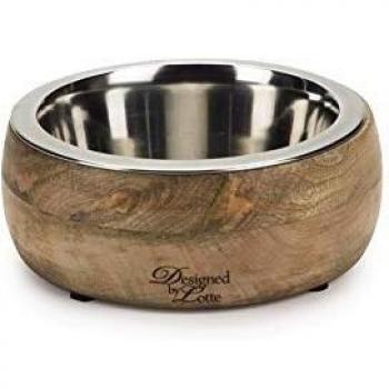 Comedero de madera y acero Designed by Lotte para perros - 650 ml, diámetro 16,5 cm